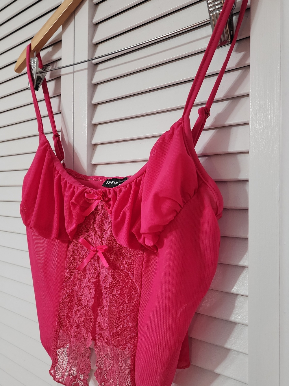Shein Hot Pink Lace Cami Top